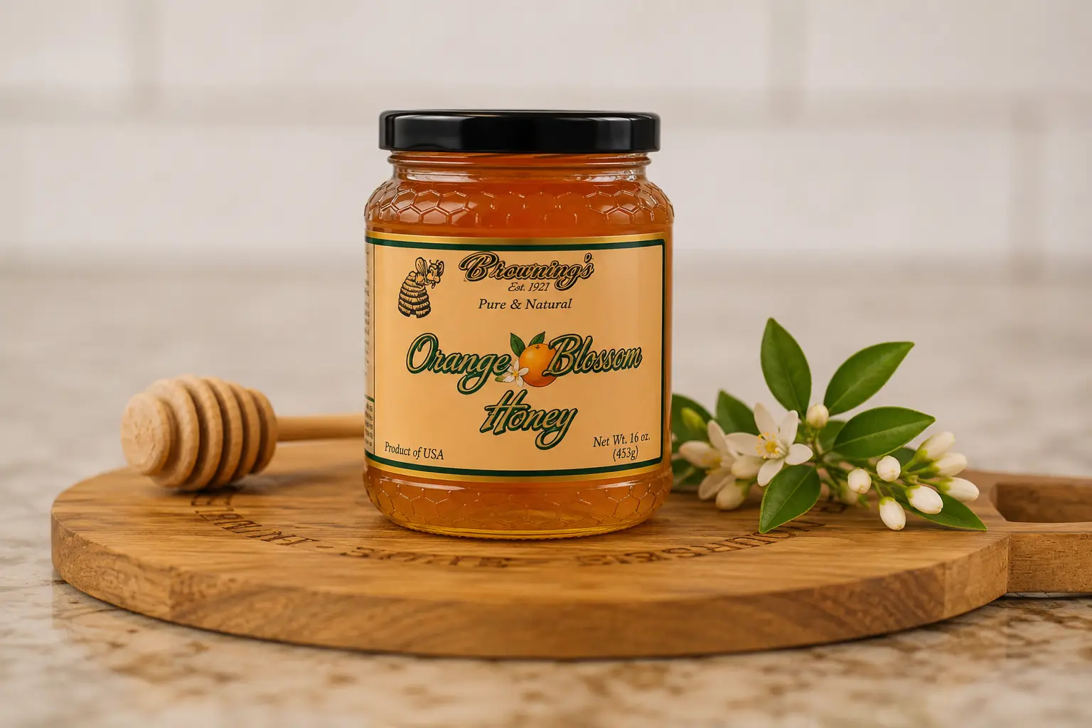 16Oz Raw Orange Blossom Honey Gift Jar 16oz Raw Orange Blossom Honey Gift Jar - Image 3