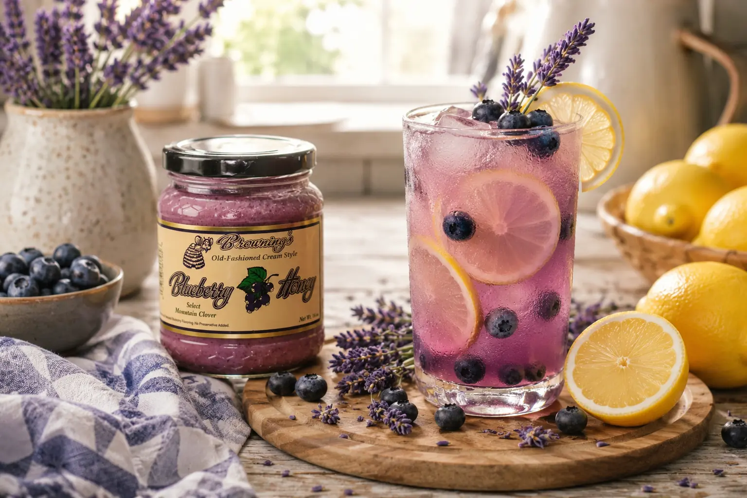Blueberry Lavender Honey Lemonade