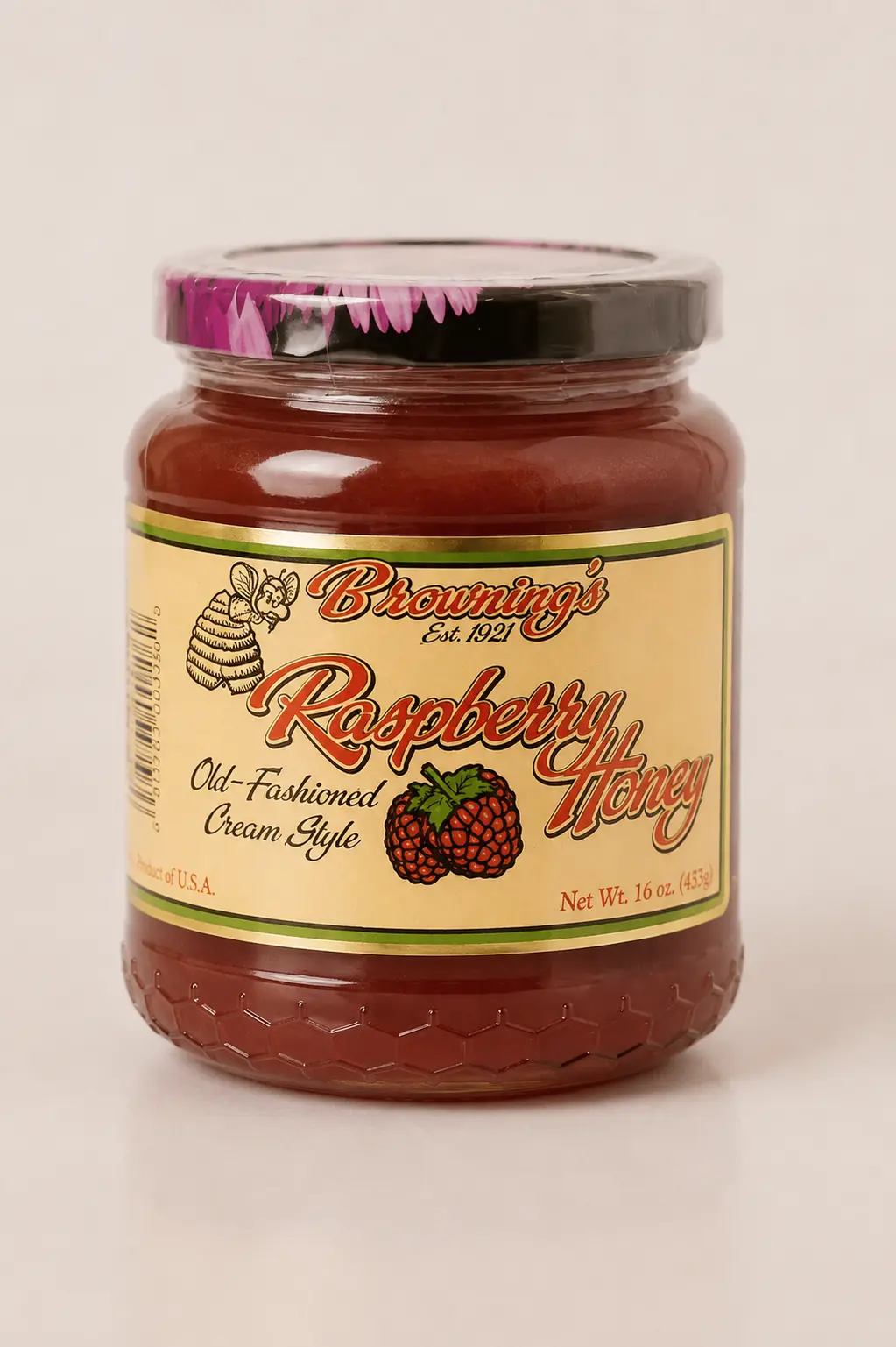 16Oz Old-Fashioned Raspberry Creamed Honey Gift Jar raspberry creamed honey