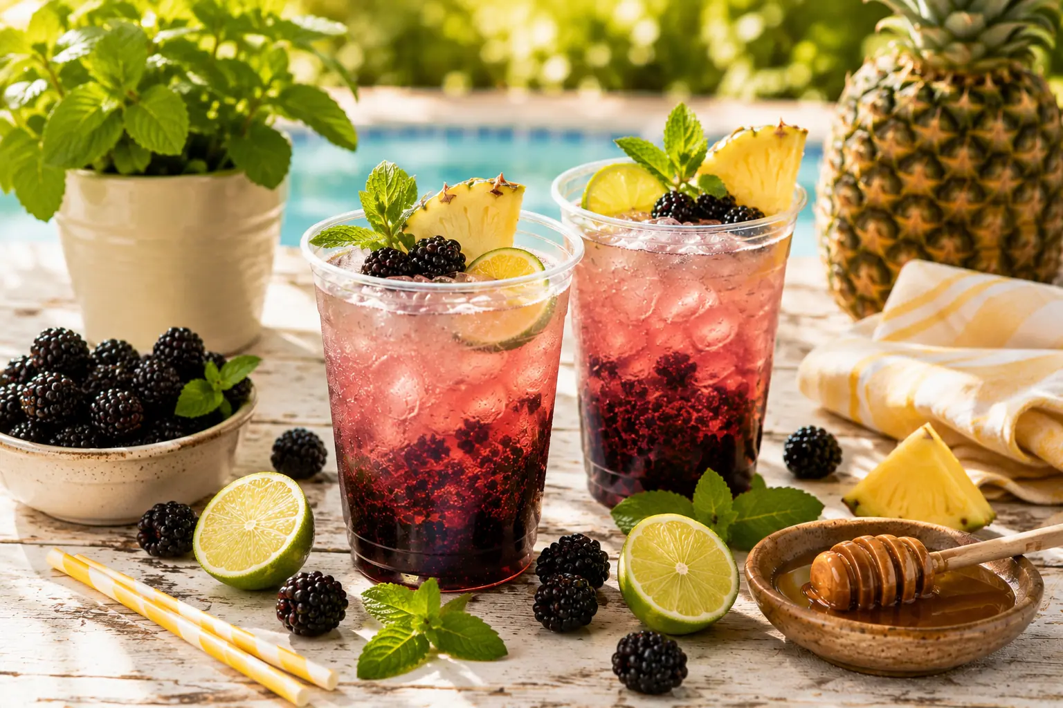 Honey Blackberry Pineapple Refresher