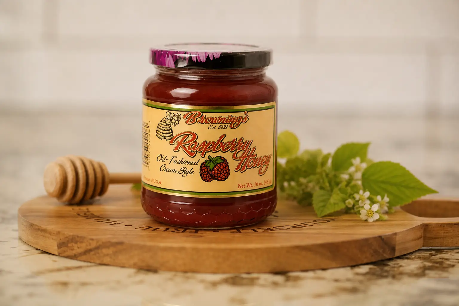 16Oz Old-Fashioned Raspberry Creamed Honey Gift Jar 16oz Old-fashioned Raspberry Creamed Honey Gift Jar - Image 3