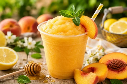Frozen Honey Peach Lemon Slush