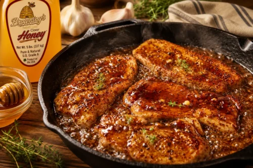 Honey Garlic Skillet Pork Chops