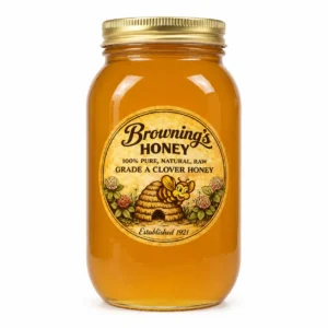 raw clover honey quart mason jar